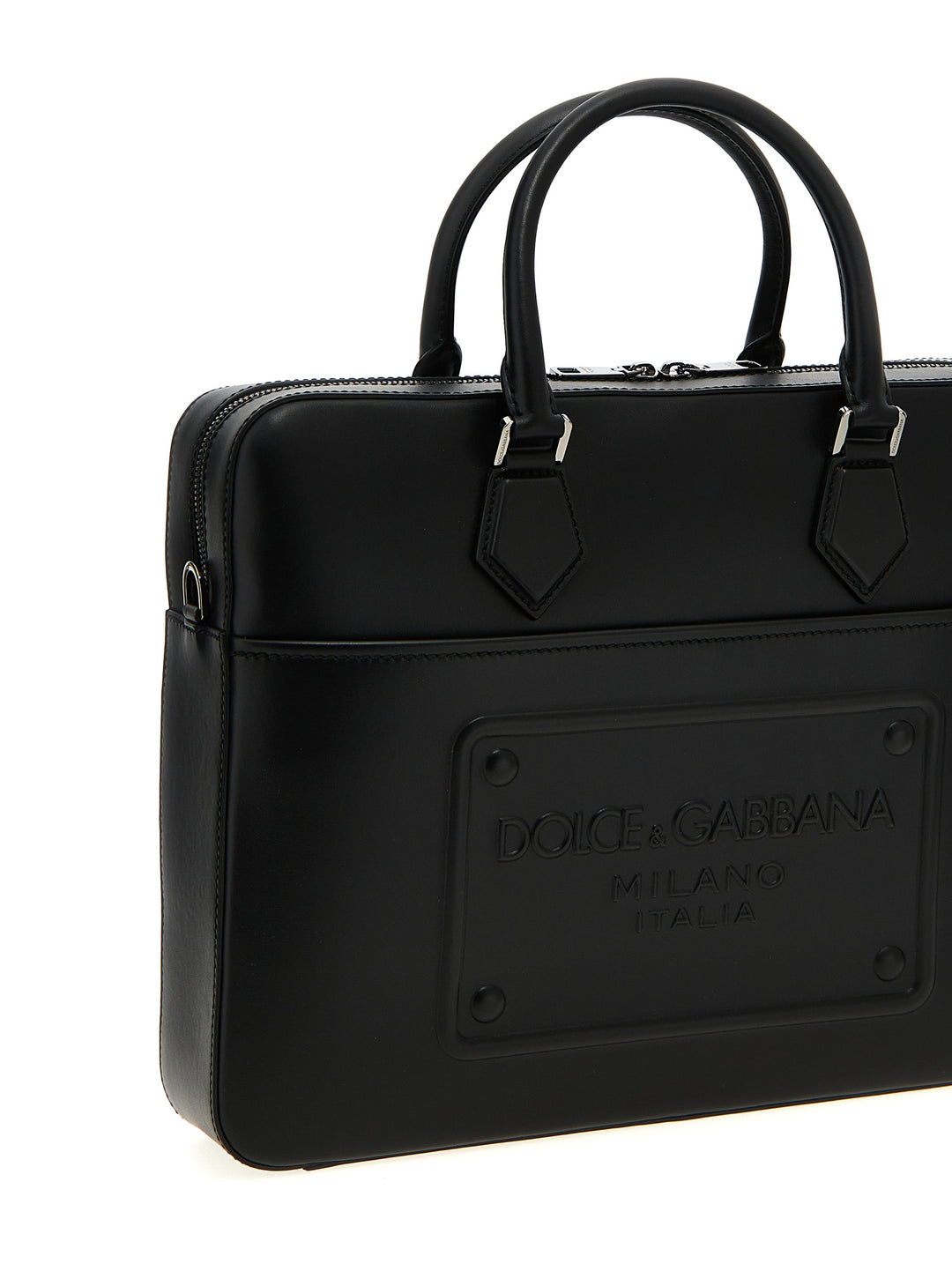 Dolce &amp; Gabbana Black Lamb Leather Tote Bag