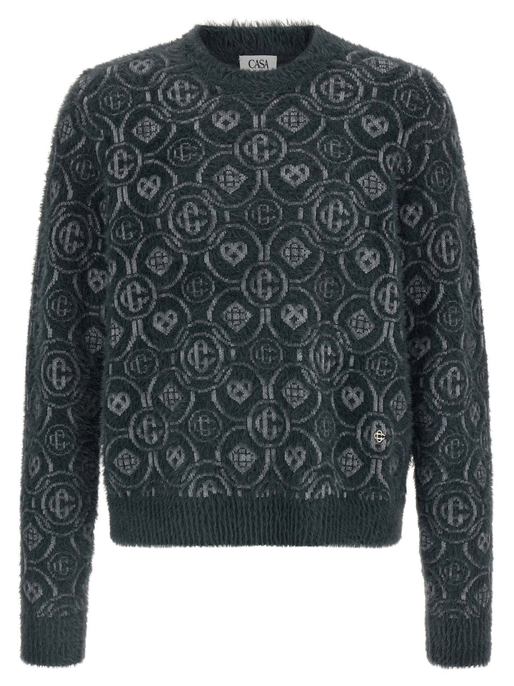 Casablanca Gray Wool Cardigan