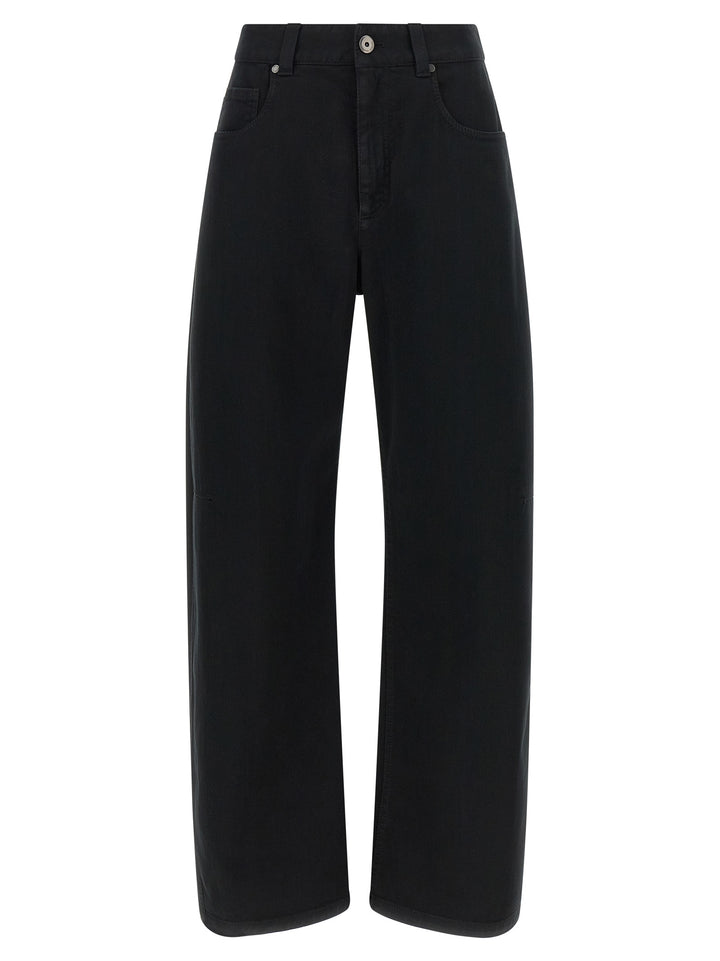 Brunello Cucinelli Black Cotton High-Waisted Jean