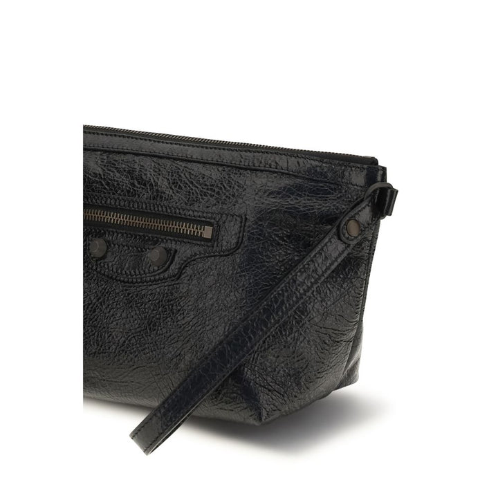 Balenciaga Black Calf Leather Bos Taurus Clutch Bag