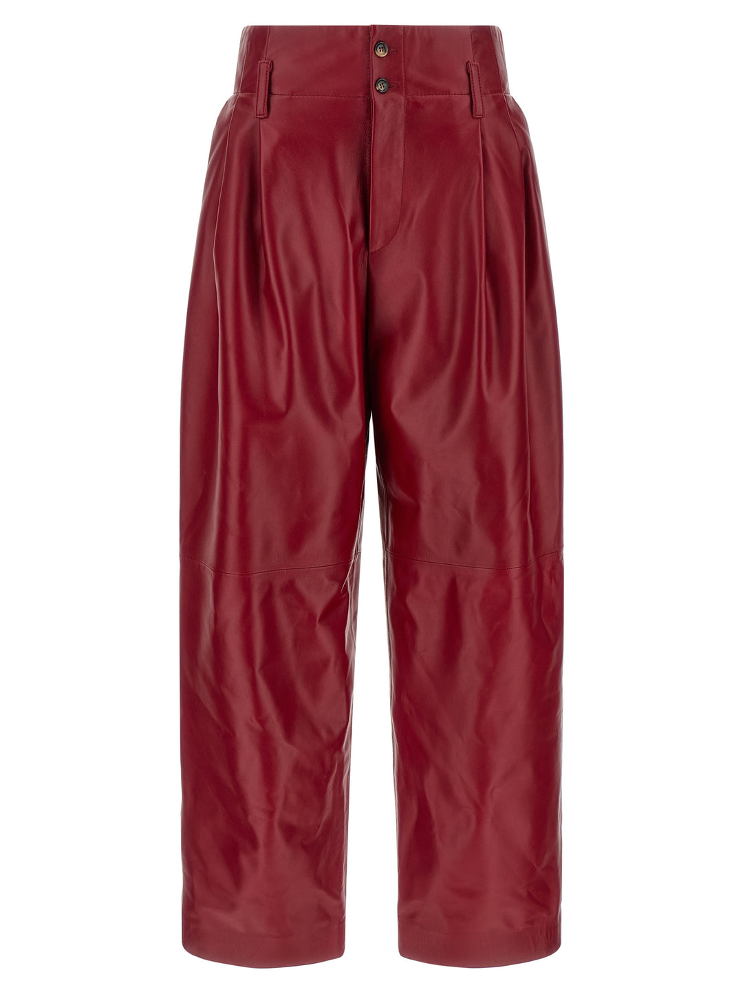 Alberta Ferretti Red Leather Pants