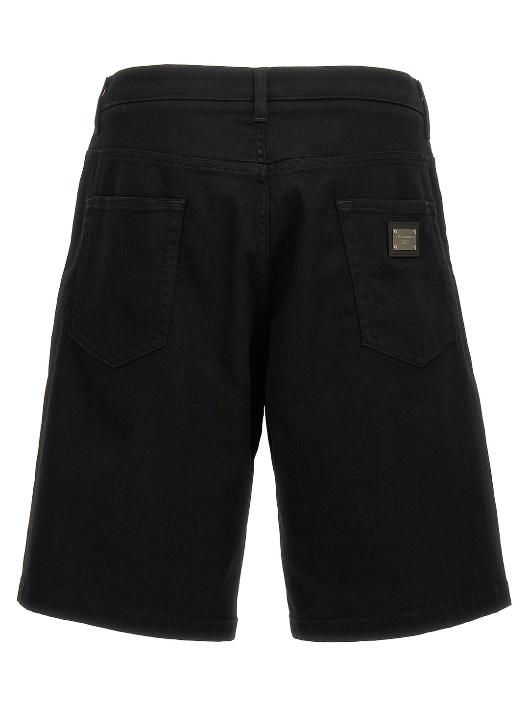 Dolce &amp; Gabbana Black Cotton Bermuda Shorts