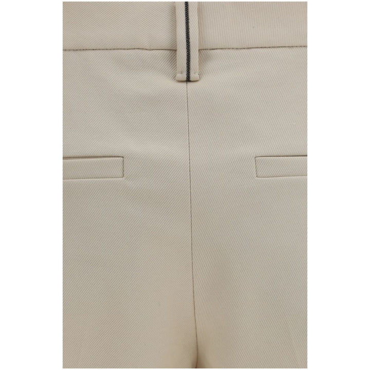 Brunello Cucinelli Beige Cotton Dress Pants