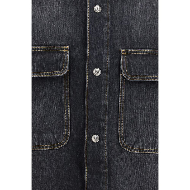Palm Angels Blue Denim Shirt