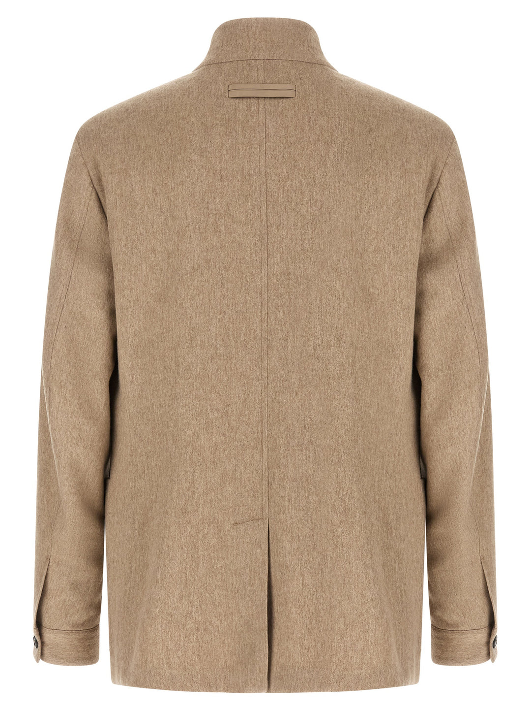 ZEGNA Beige Cashmere Full-Length Jacket