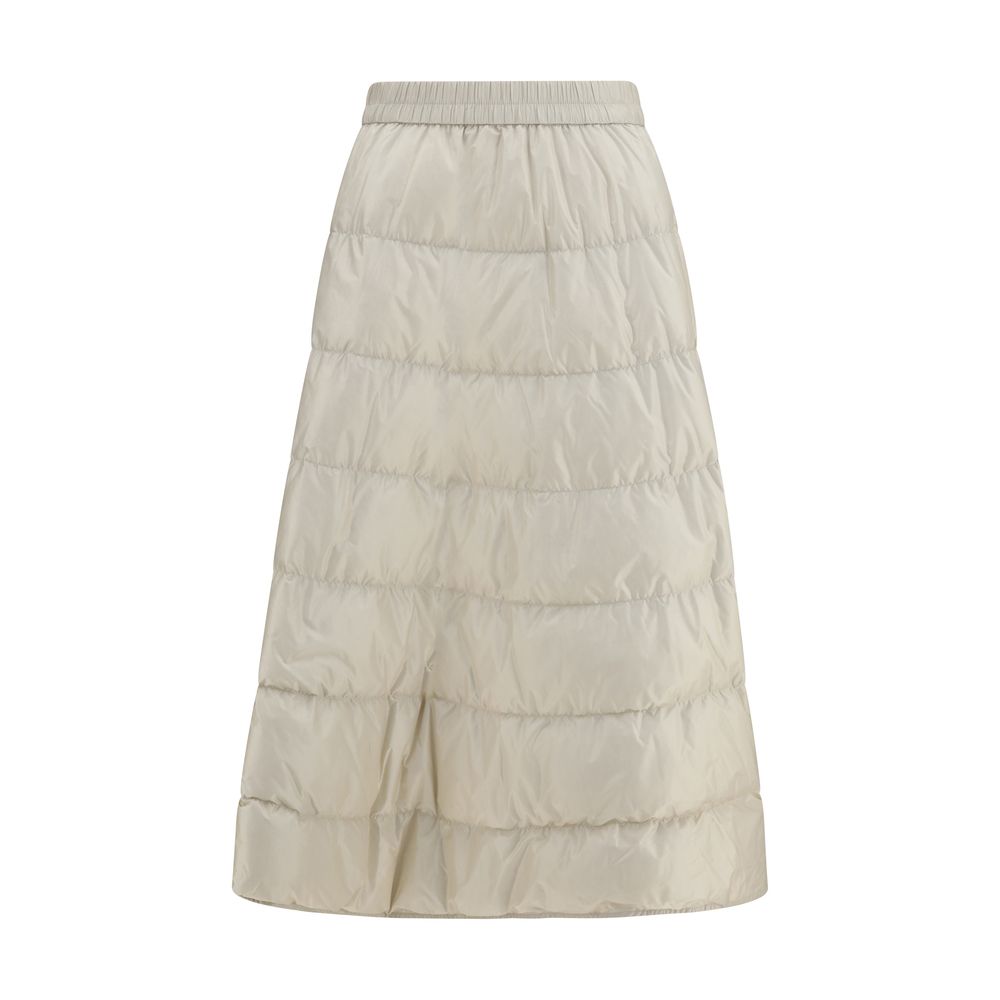 Moncler Beige Nylon Midi Skirt