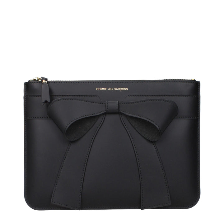 Comme Des Garçons Black Leather Clutch Bag