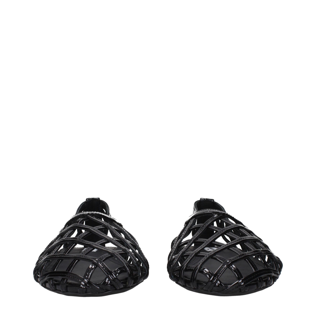 Alaïa Black Leather Ballet Flats