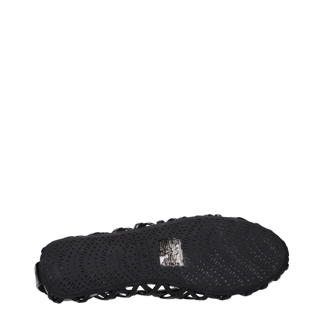 Alaïa Black Leather Ballet Flats