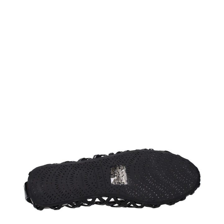 Alaïa Black Leather Ballet Flats