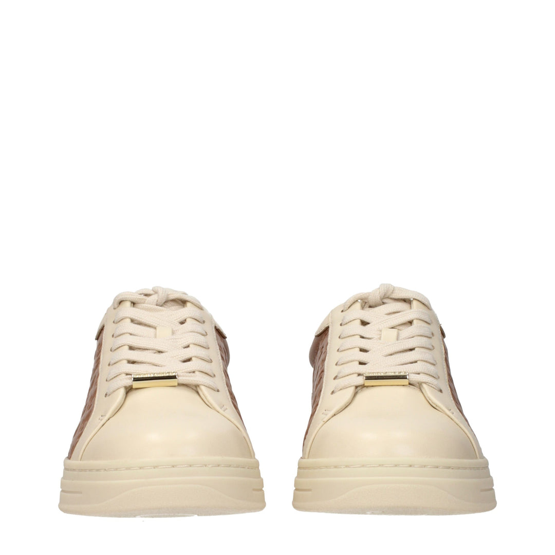 Jimmy Choo Beige Leather Low Top Sneakers