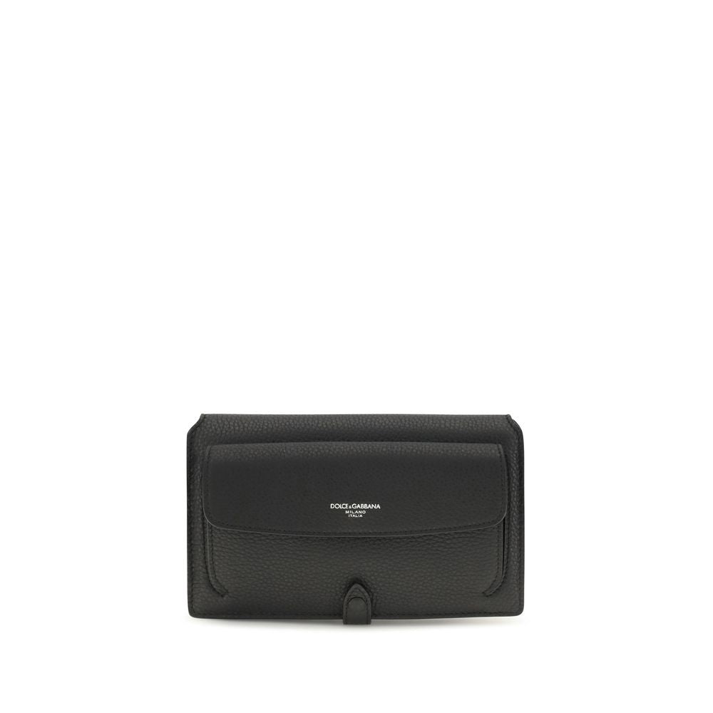 Dolce &amp; Gabbana Black Calf Leather Bos Taurus Shoulder Bag