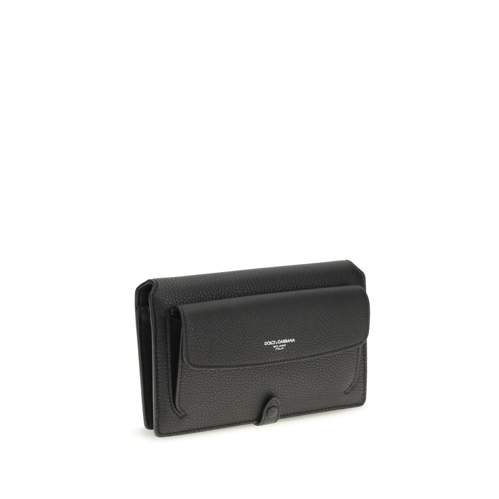 Dolce &amp; Gabbana Black Calf Leather Bos Taurus Shoulder Bag