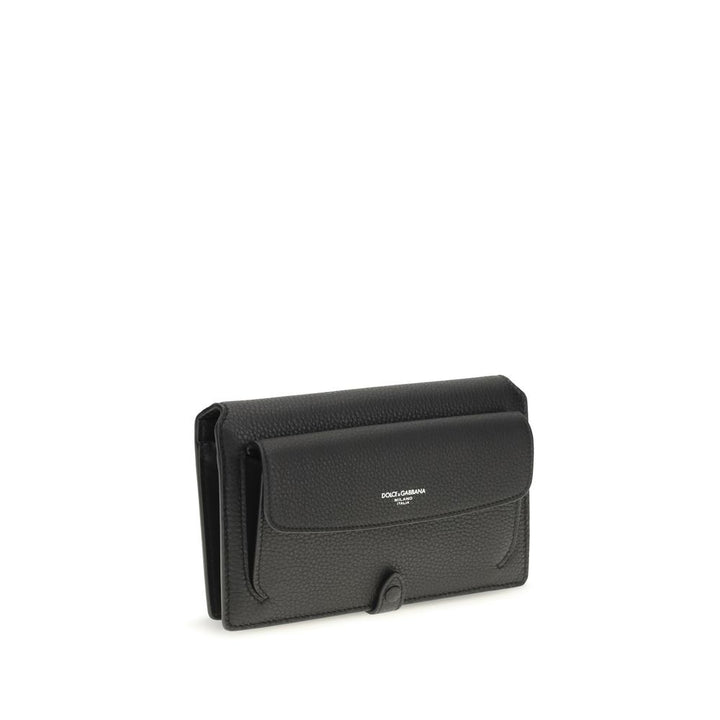 Dolce &amp; Gabbana Black Calf Leather Bos Taurus Shoulder Bag