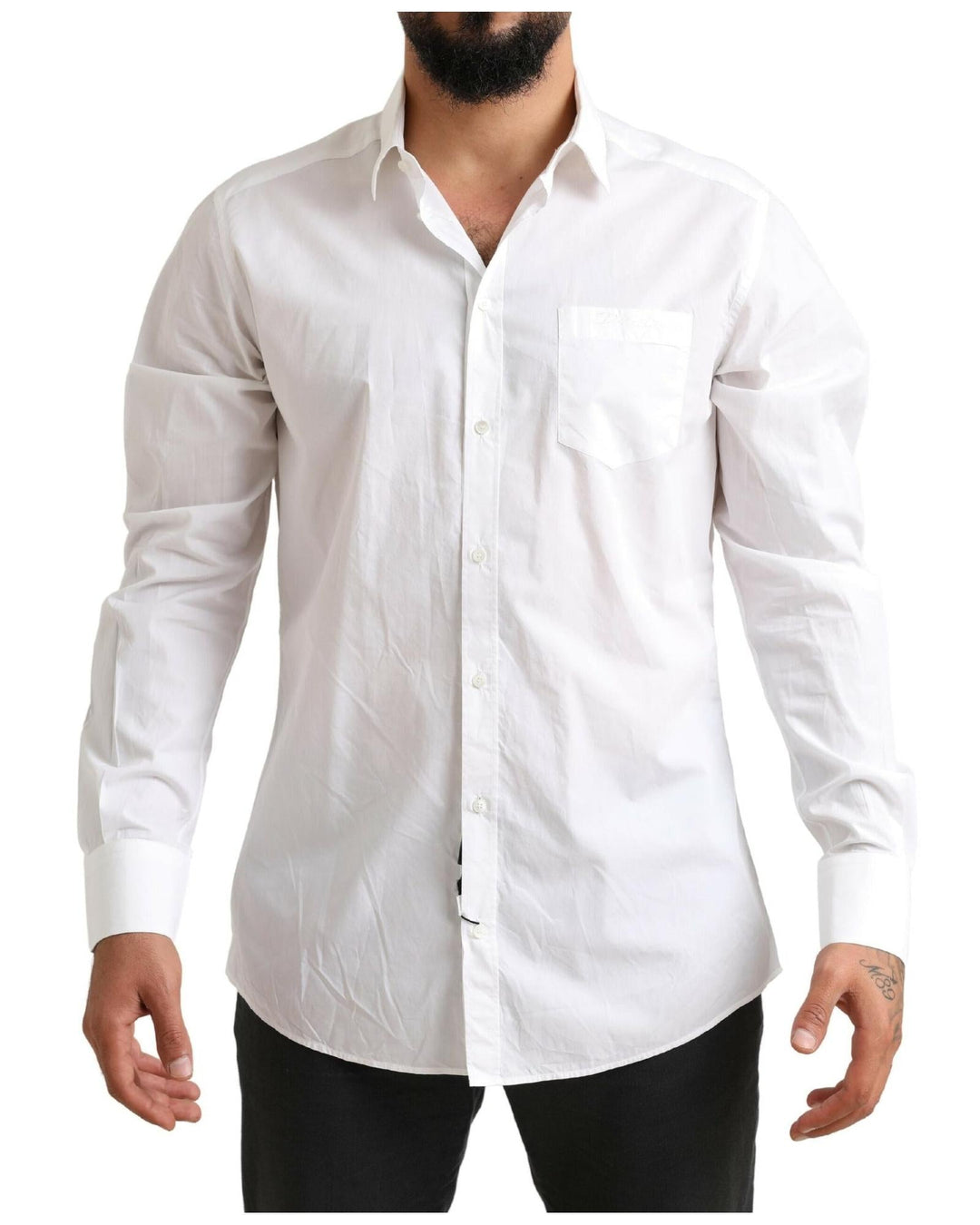 Dolce &amp; Gabbana White Cotton Dress Shirt