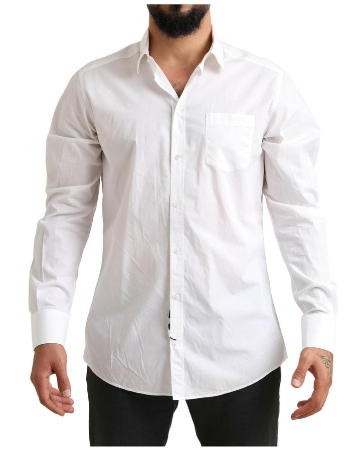 Dolce &amp; Gabbana White Cotton Dress Shirt