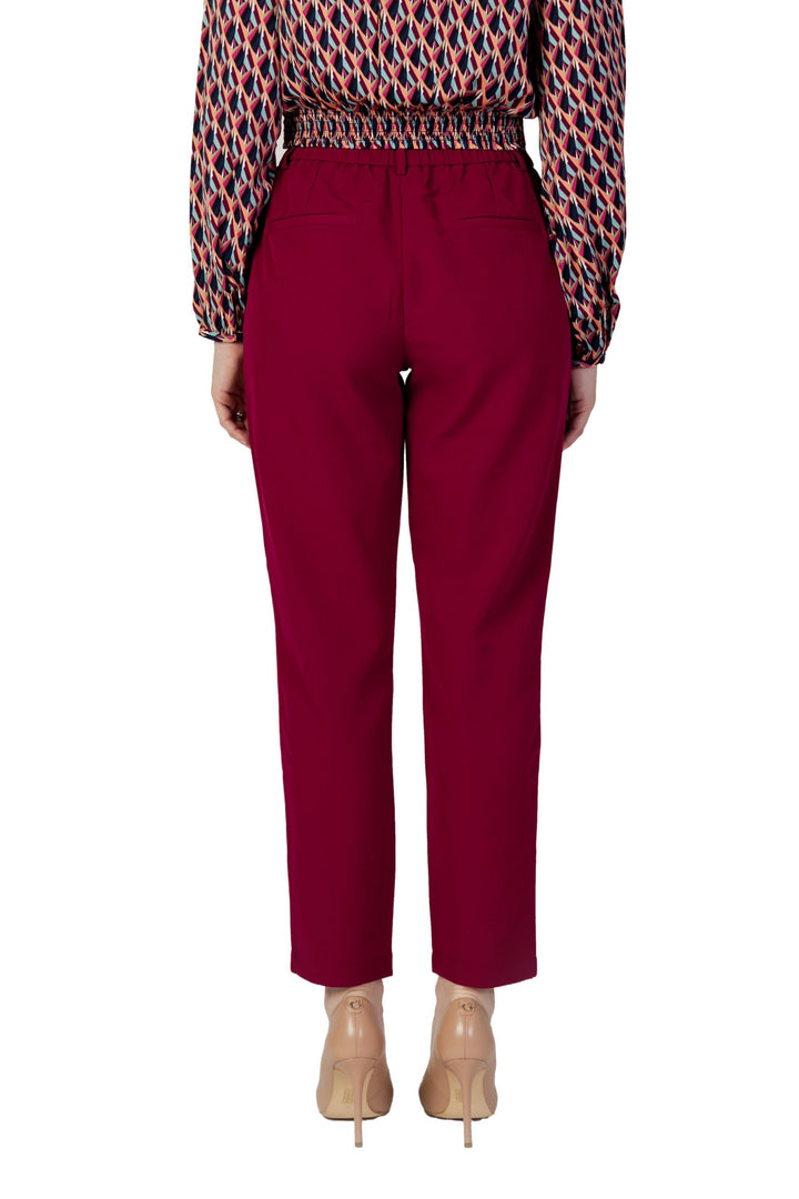 Vila Clothes Bordeaux Polyester Dress Pants