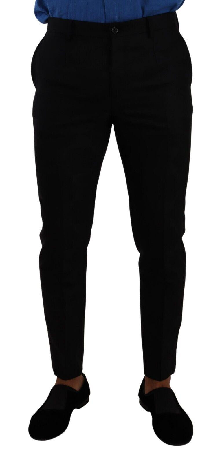 Dolce &amp; Gabbana Black Wool Dress Pants