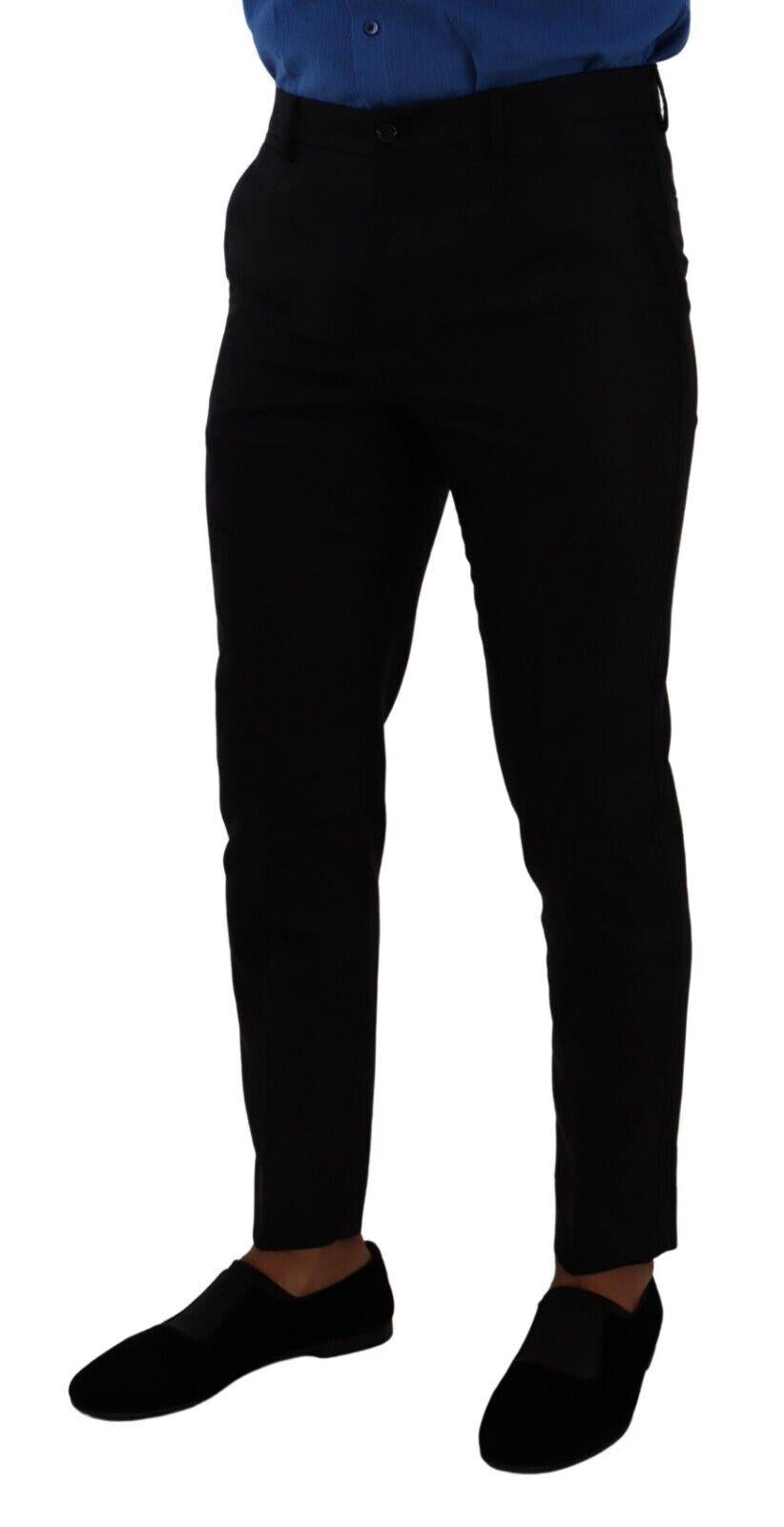 Dolce &amp; Gabbana Black Wool Dress Pants