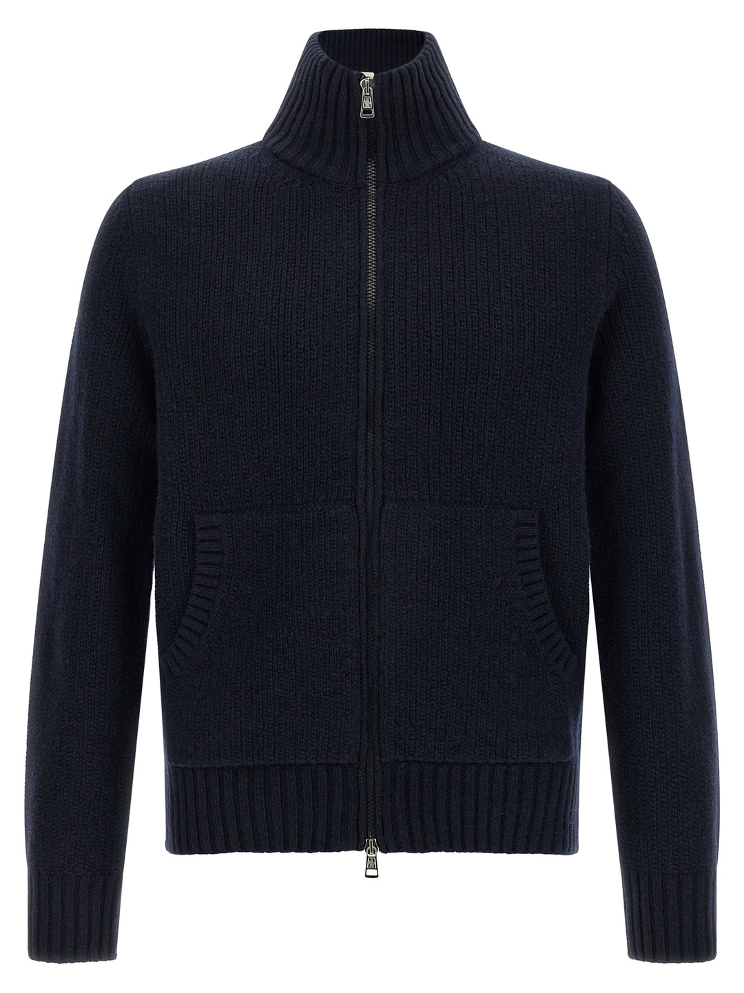 Moncler Blue Virgin Wool Cardigan