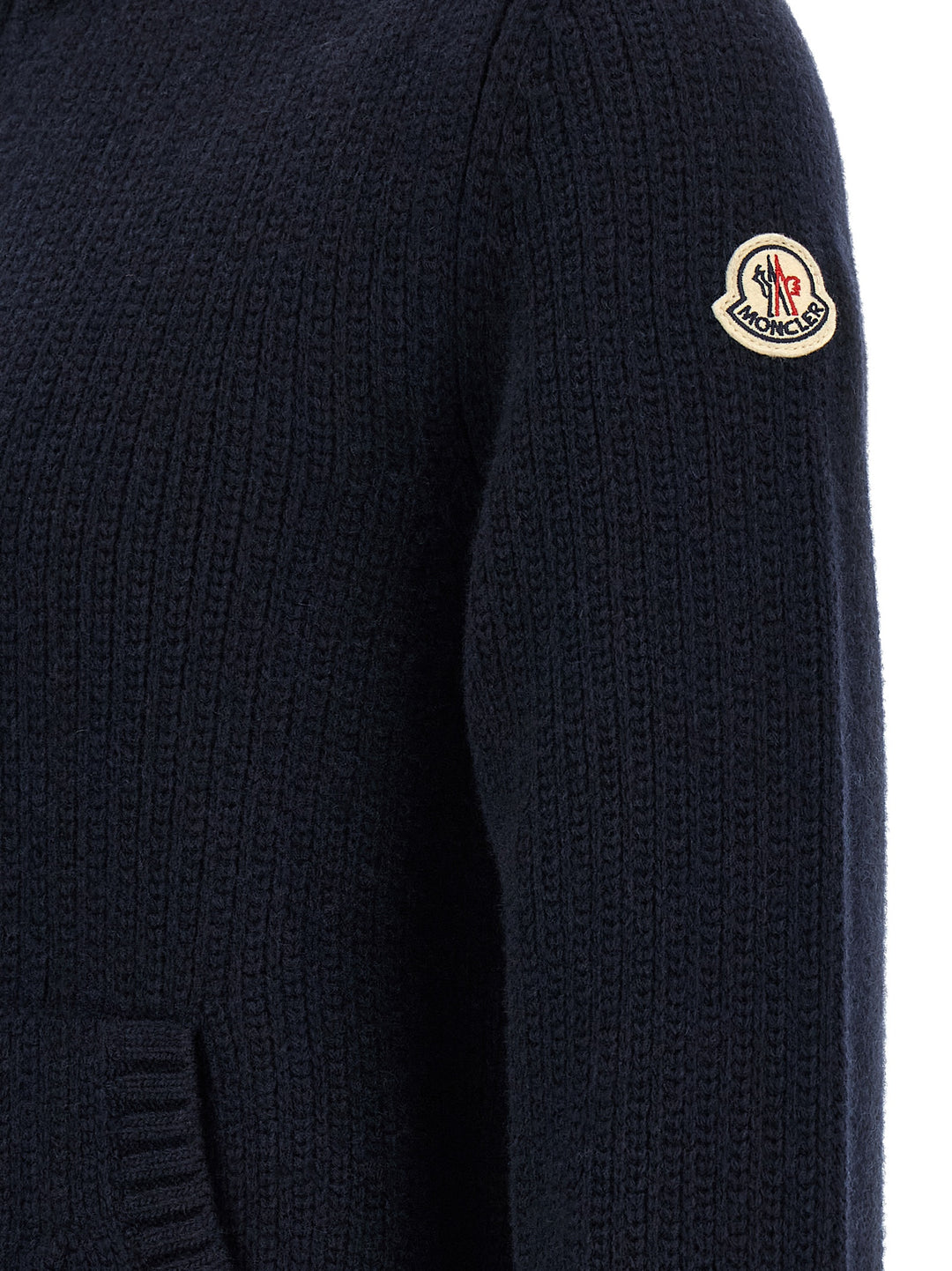 Moncler Blue Virgin Wool Cardigan