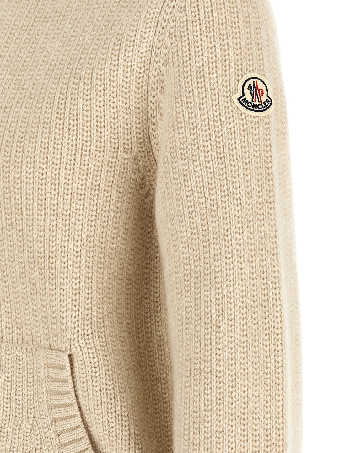 Moncler Beige Virgin Wool Cardigan