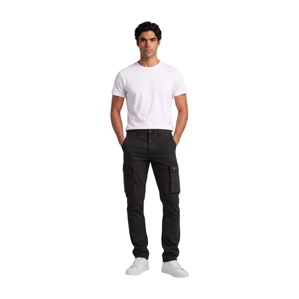 Lyle &amp; Scott Black Cotton Cargo Pants