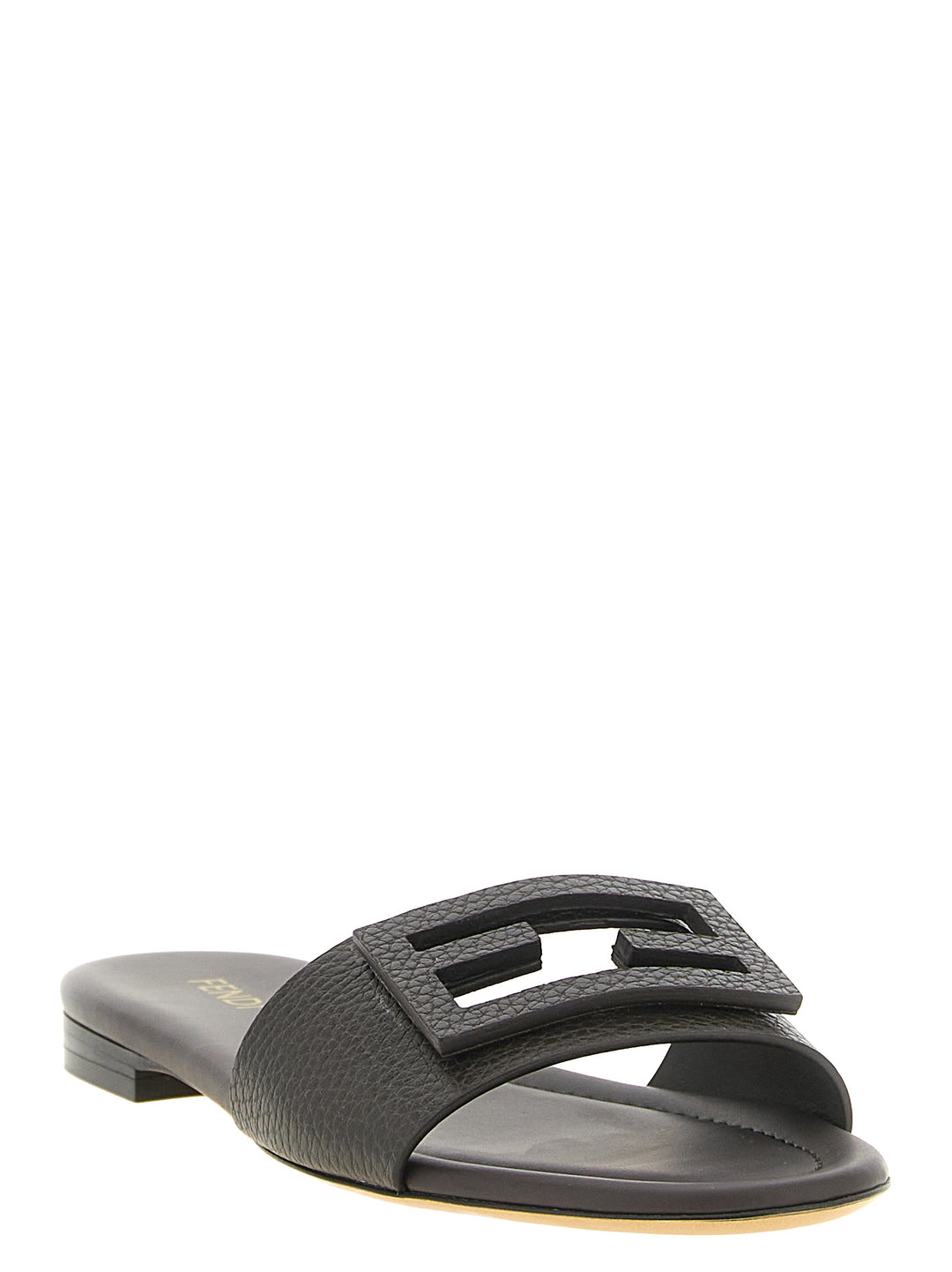 Fendi Brown Calfskin Slides
