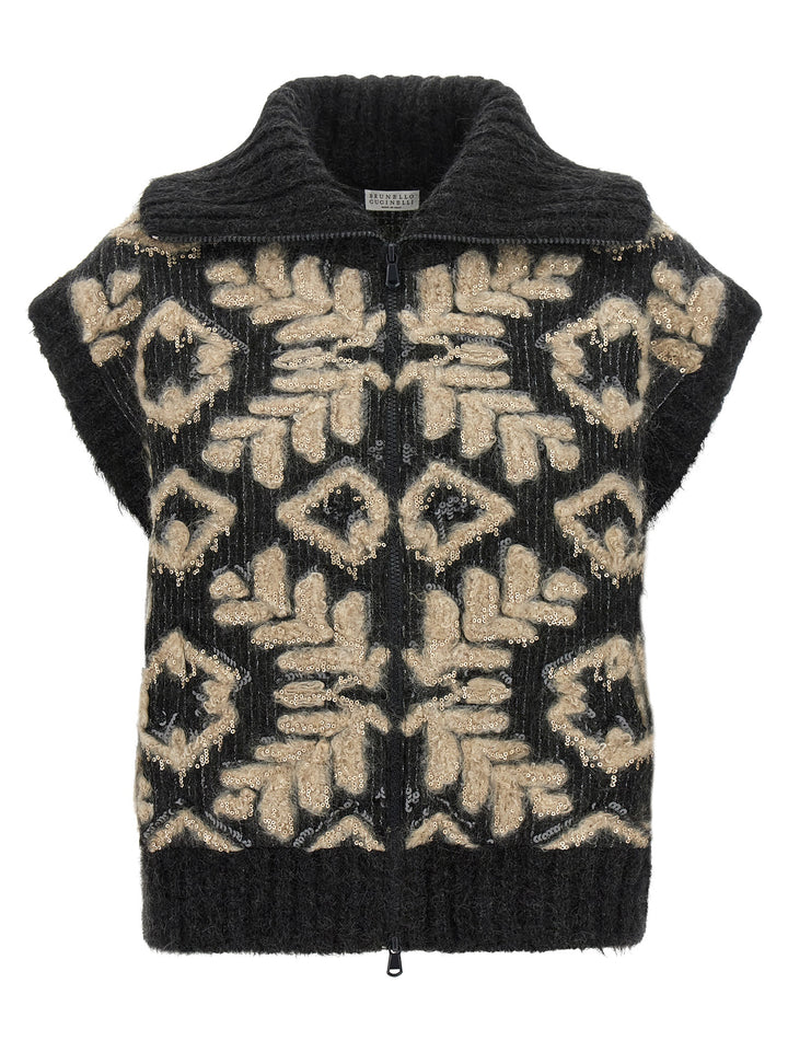 Brunello Cucinelli Gray Wool Cardigan