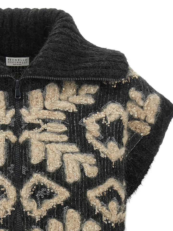 Brunello Cucinelli Gray Wool Cardigan
