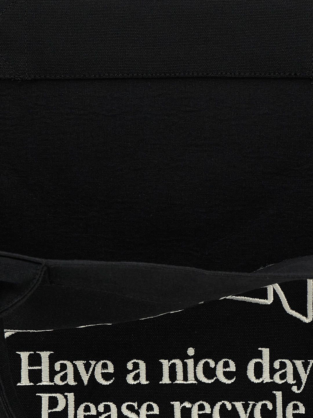 Ganni Black Recycled Cotton Tote Bag