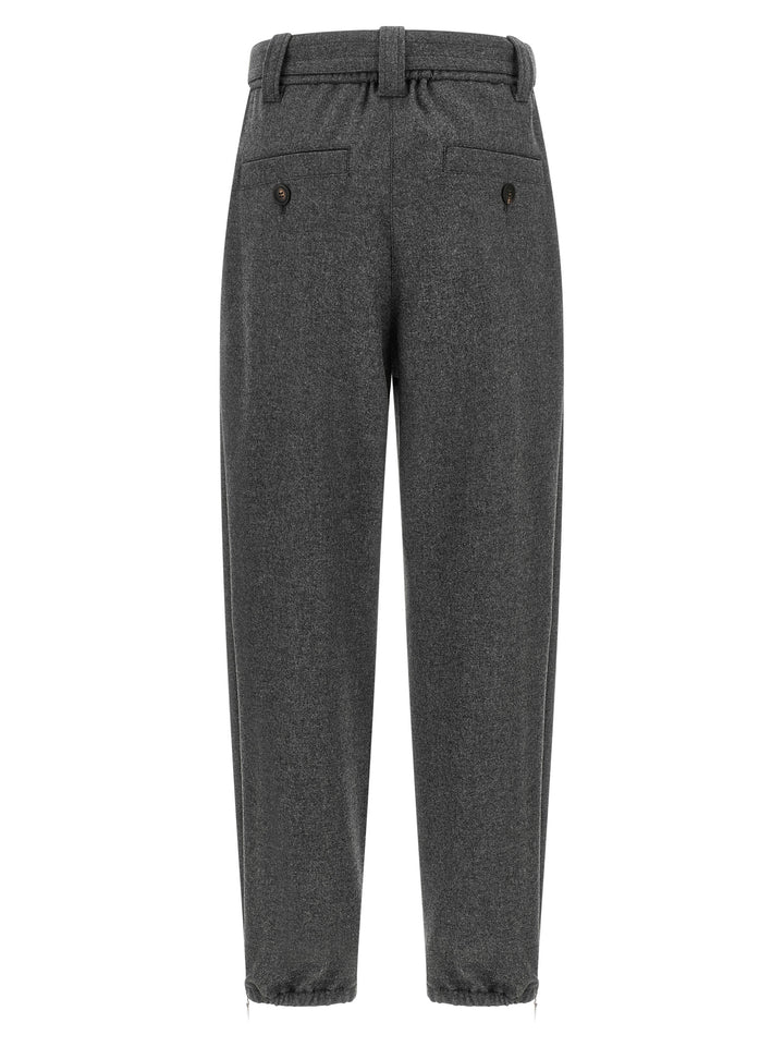 Brunello Cucinelli Gray Virgin Wool Cargo Pants