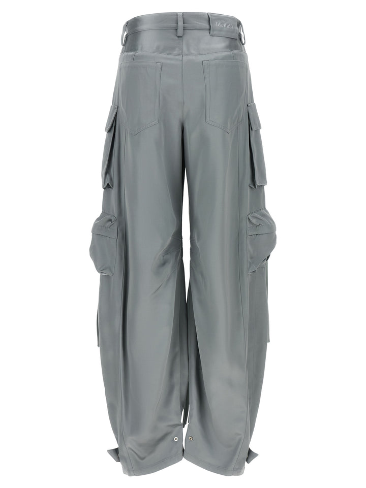 The Attico Gray Viscose Cargo Pants
