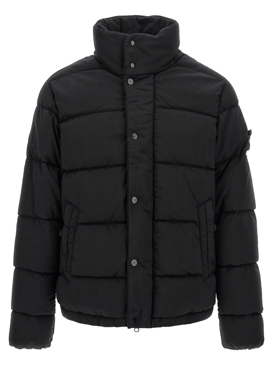 Stone Island Black Virgin Wool Full-Length Jacket