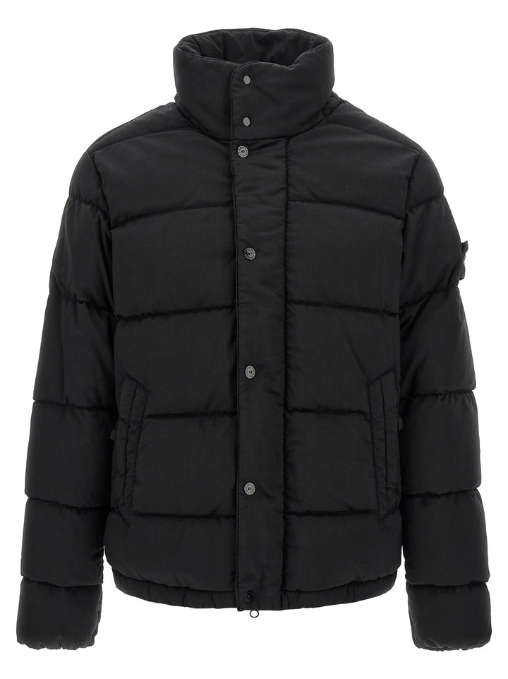 Stone Island Black Virgin Wool Full-Length Jacket