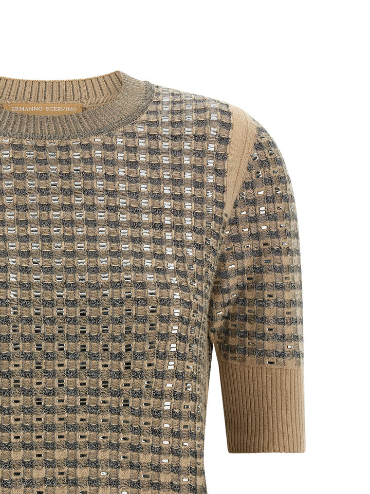 Ermanno Scervino Beige Virgin Wool Sweatshirt