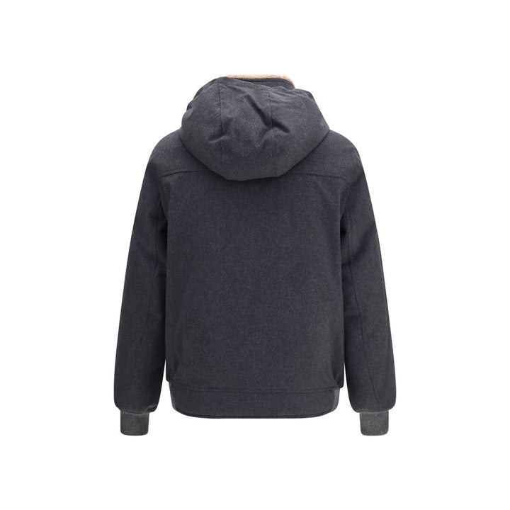 Brunello Cucinelli Gray Wool Oves Aries Shell Jacket