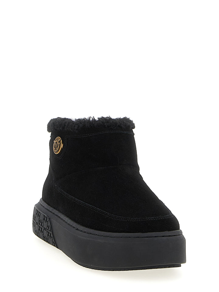 PINKO Black Polyester Ankle Boots