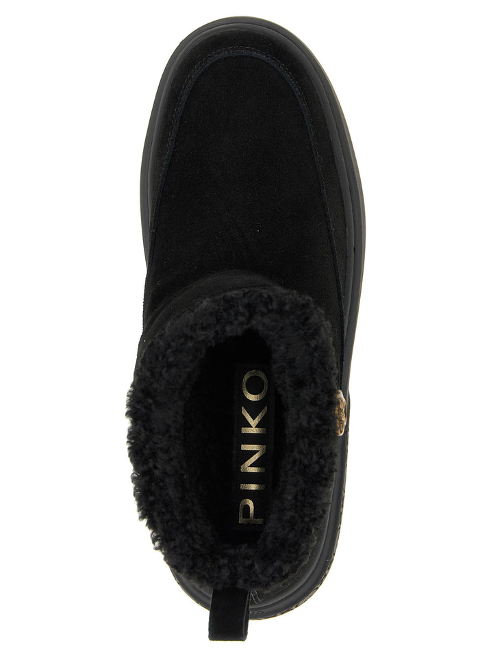 PINKO Black Polyester Ankle Boots
