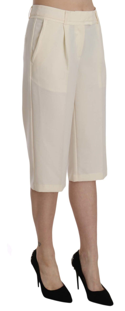 Pantalones rectos cortos color crema Silvian Heach Sensation