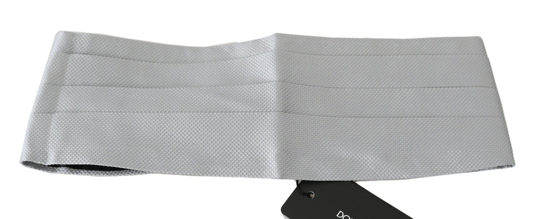 Dolce &amp; Gabbana Gray Men Waist Belt 100% Silk Cummerbund