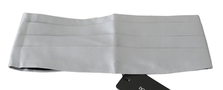 Dolce &amp; Gabbana Gray Men Waist Belt 100% Silk Cummerbund