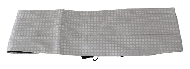 Dolce &amp; Gabbana Gray Patterned Waist Belt Silk Cummerbund