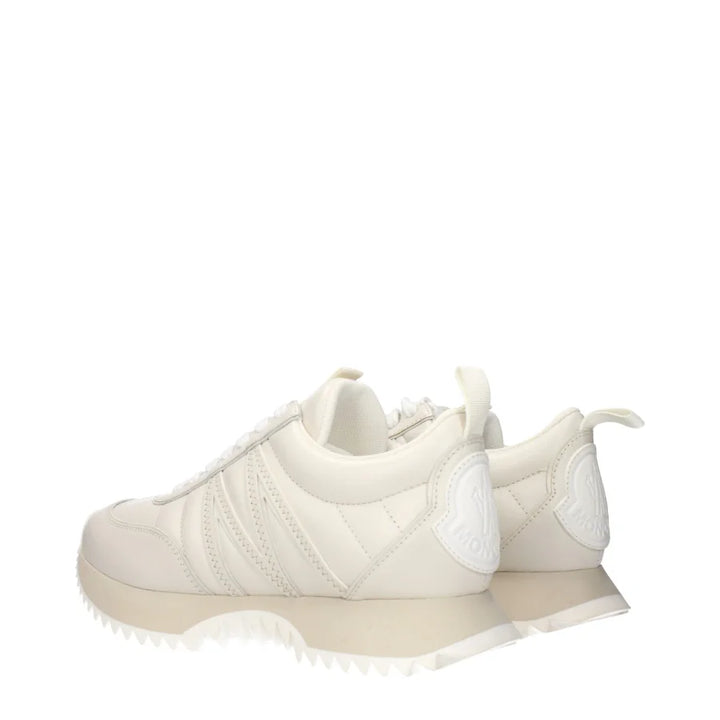 Moncler Beige Leather Low Top Sneakers