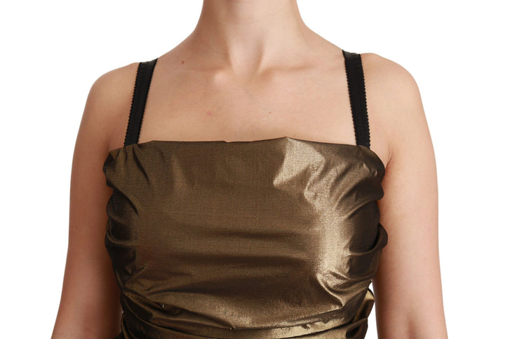 Dolce &amp; Gabbana Nylon Bronze Bodycon Sheath Mini Dress women’s dress