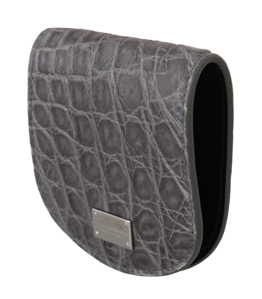 Dolce &amp; Gabbana Gray Exotic Skin Condom Case Holder Pocket Wallet