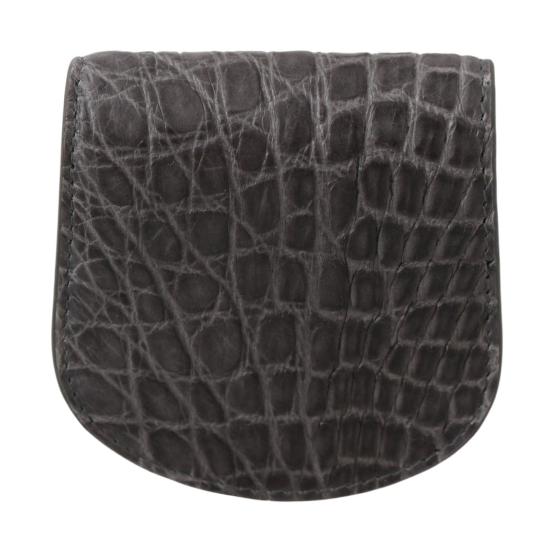Dolce &amp; Gabbana Gray Exotic Skin Condom Case Holder Pocket Wallet