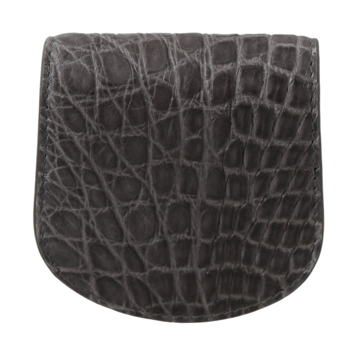 Dolce &amp; Gabbana Gray Exotic Skin Condom Case Holder Pocket Wallet