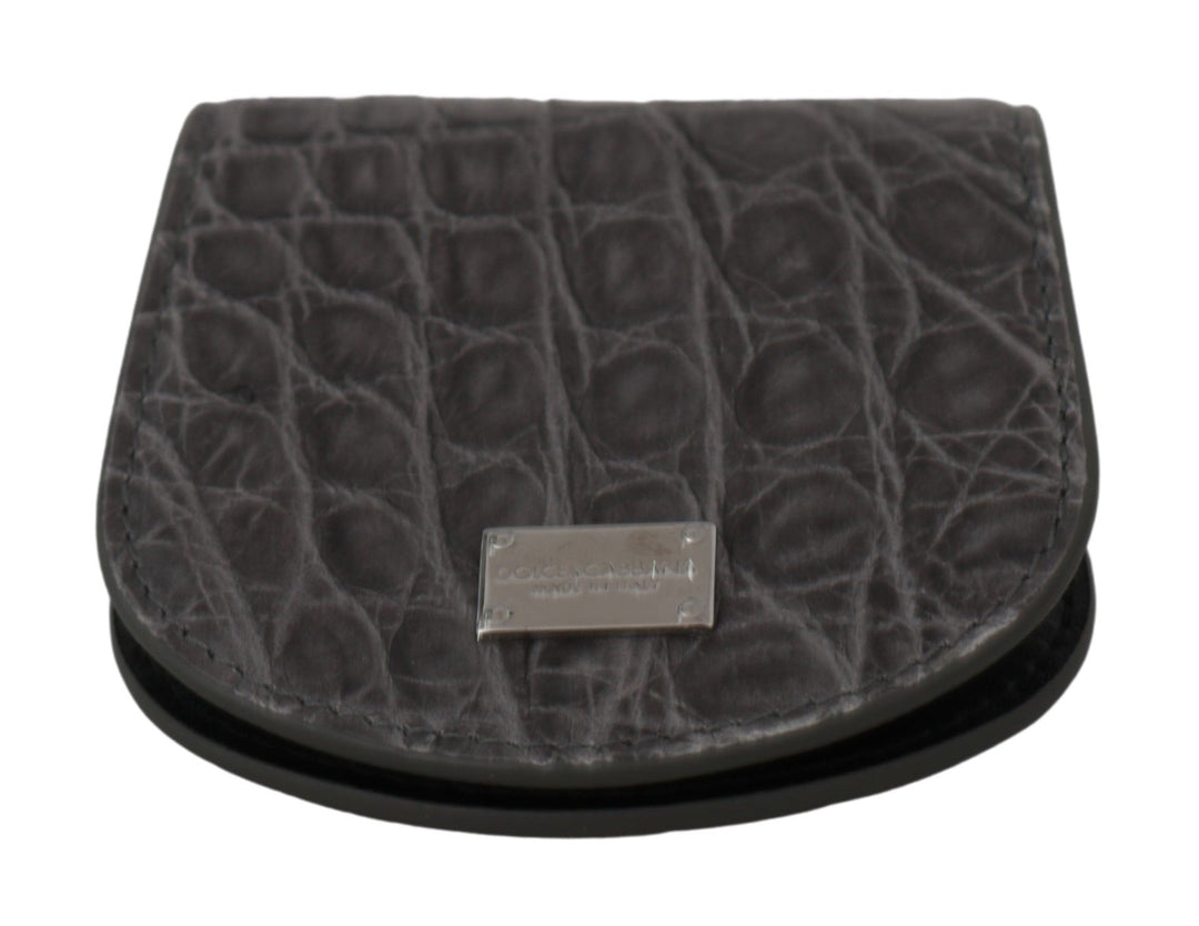 Dolce &amp; Gabbana Gray Exotic Skin Condom Case Holder Pocket Wallet