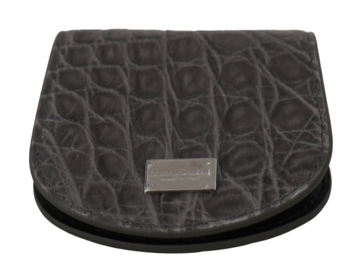 Dolce &amp; Gabbana Gray Exotic Skin Condom Case Holder Pocket Wallet